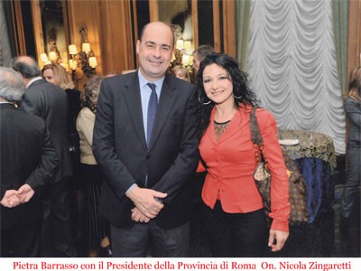 Pietra Barrasso e il Presidente della Provincia Nicola Zingaretti - Palazzo Valentini